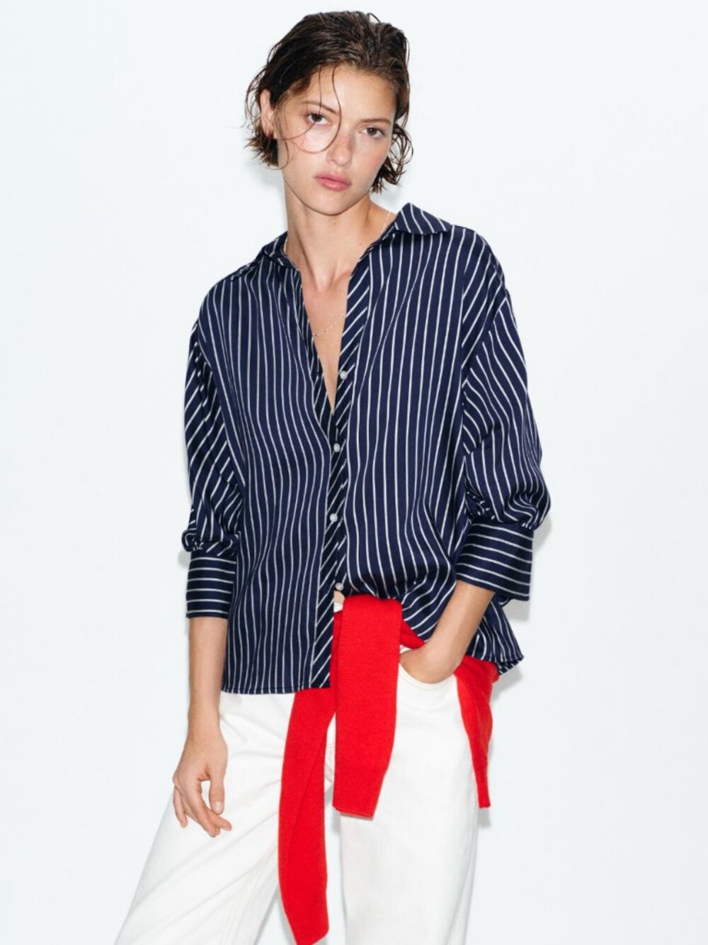 NWT Zara Striped Button up Shirt